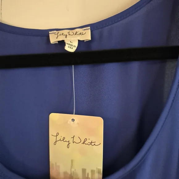 Lily White Blue Women's Tank Top - Picture 2 of 5